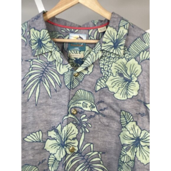 Tommy Bahama 100% Silk Men’s 2XL Island Modern Aloha Camp Shirt Marlin Pineapple - Picture 4 of 16